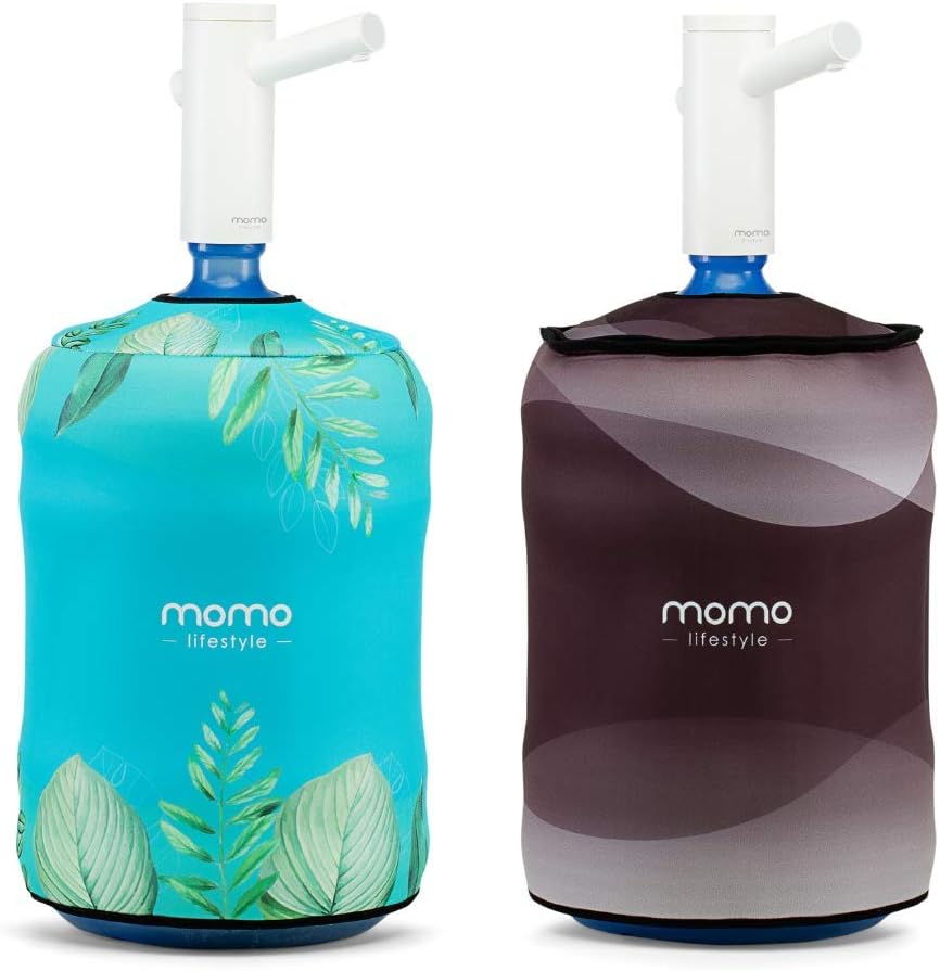 Momo Lifestyle 5 Gallon Water Jug Cover - Insulated Neoprene - Blocks UV Rays - Reversible Double Sided - Water Bottle Sleeve for 5 Gallon Water Dispenser Cover Accessory (Ocean)