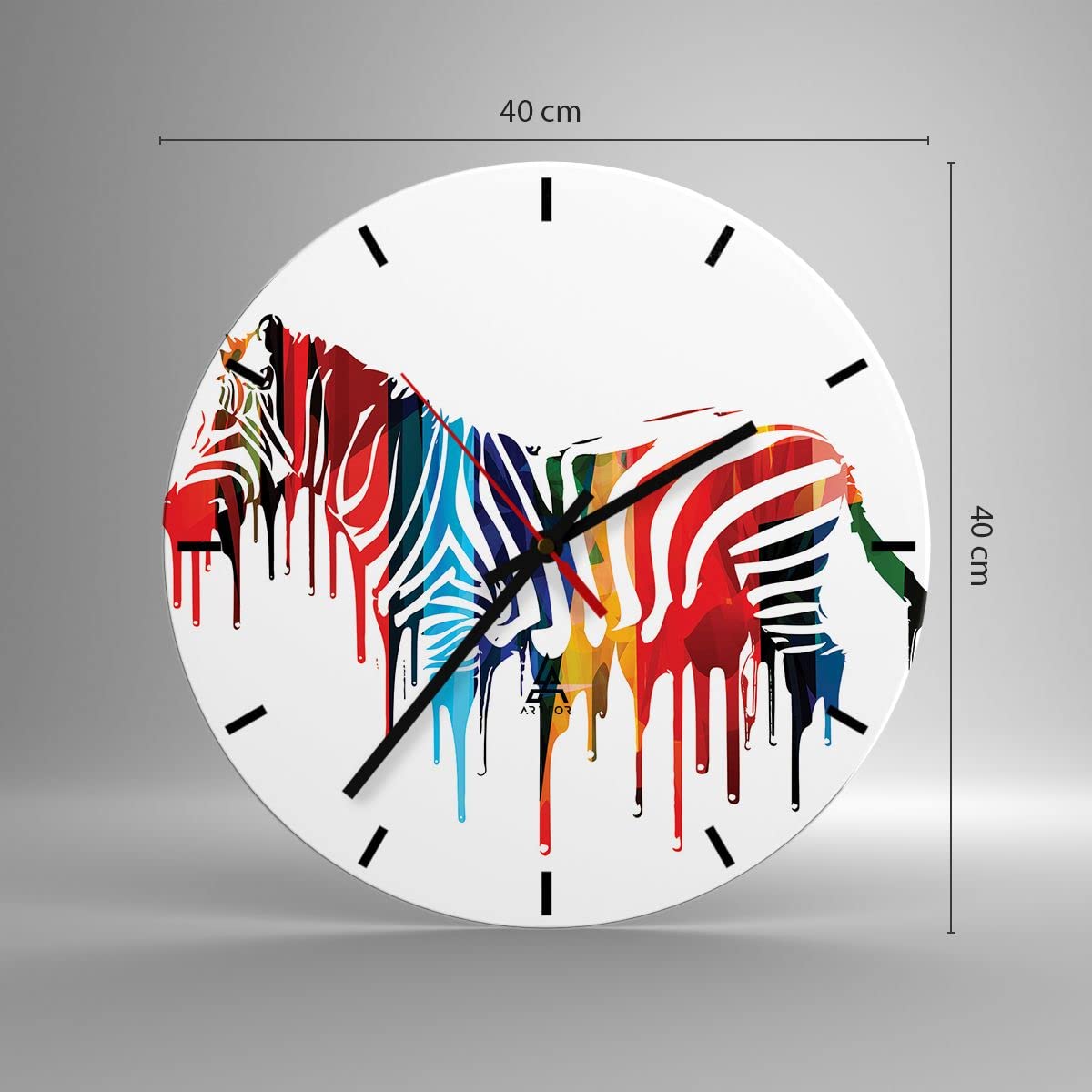 Moderno Reloj de Vidrio 40x40cm Redondo Decorativo Infantil Arte - 3057