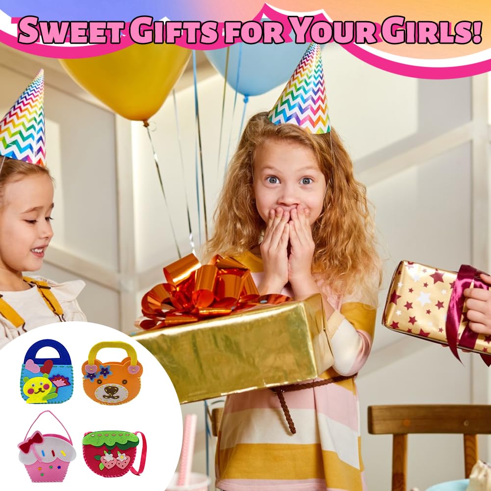 AffeGifts DIY zestaw do szycia filcowego dla dzieci, 4 sztuki torby edukacyjne