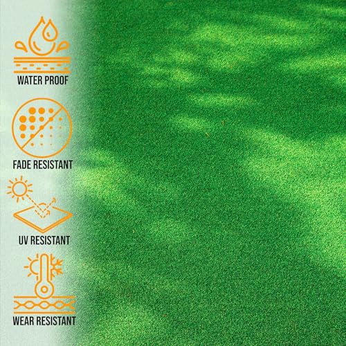 Ottomanson Artificial Grass Turf 2'7" x 27' Indoor Outdoor Faux Grass Rug with Drainage Holes, Customizable with Extra Long Size Options, Perfect for Patio Lawn Balcony Weddings Photoshoot Backdrop by Ottomanson - Image 3