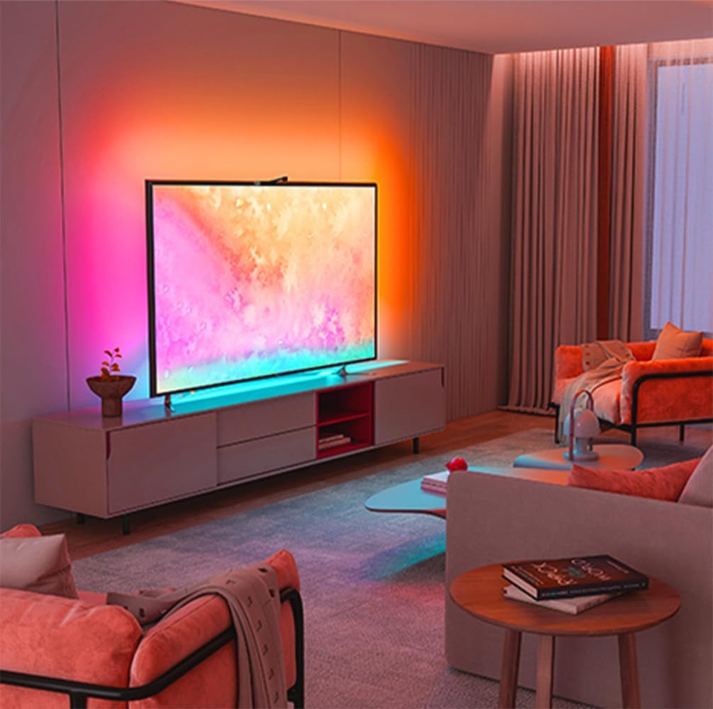 ICIH 3.3ft/1m 60LEDs Waterproof RGB Color Change with Remote Controller Flexible TV 5V 12W USB LED Strip Light