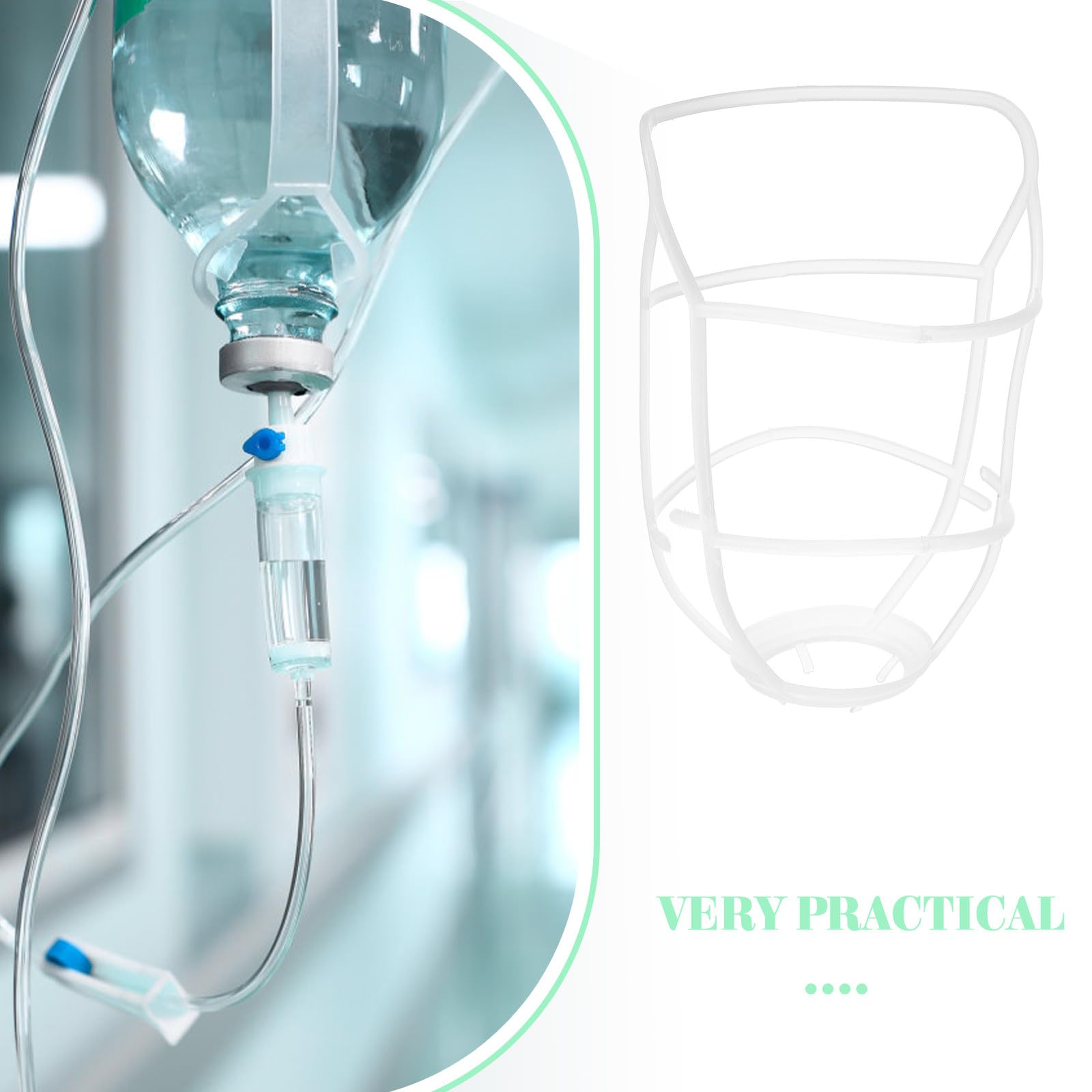 Porta Flaconi di Soluzione Salina 500Ml, Retine in Plastica Riutilizzabili Set 20 Pezzi, Rete Protettiva per Bottiglie Copertura Antigoccia per Uso Medico