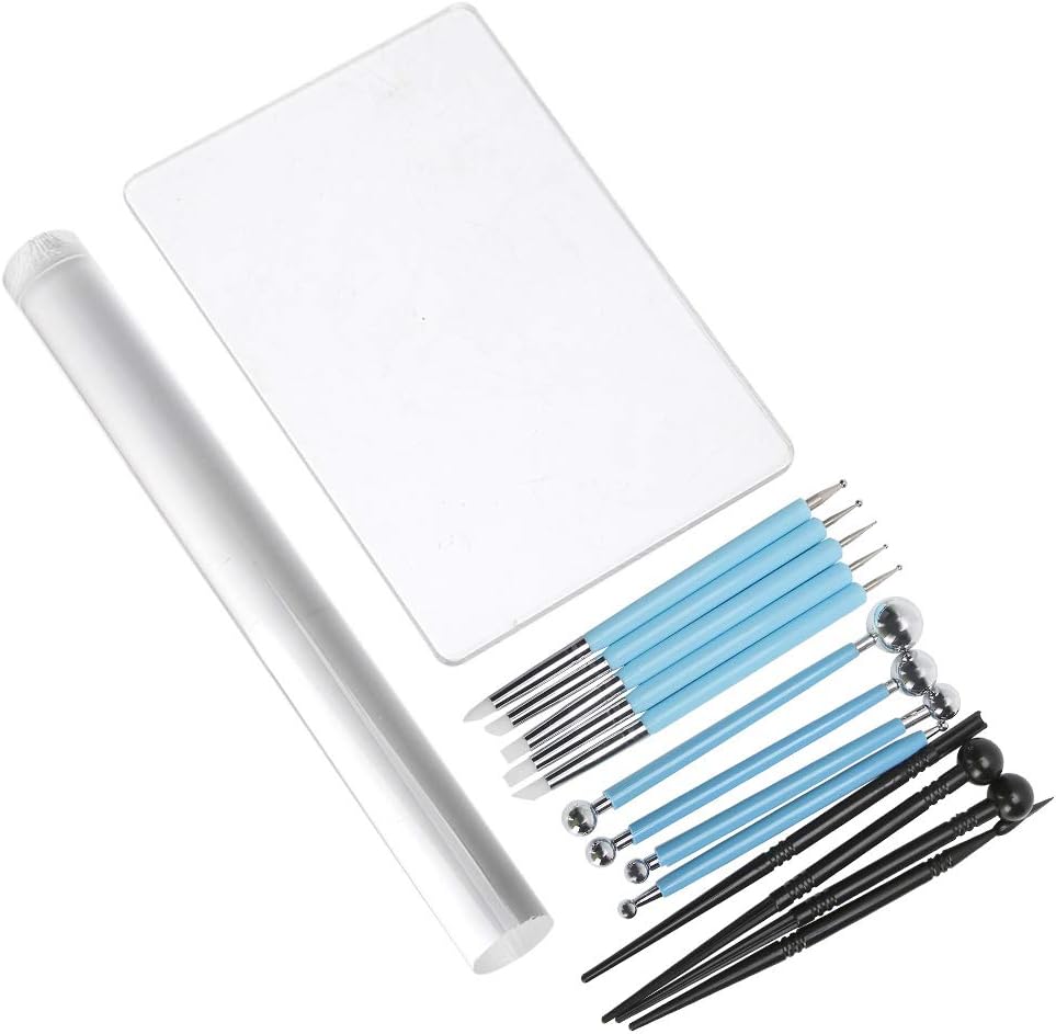 Ball Stylus Clay Sculpting Tool Set, Dual - Ended Pottery Carving Modeling Tools with Stainless Steel Tips for Fine Detail Work, Craft Sculpting and Handicraft Projects