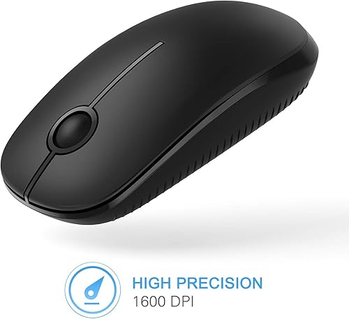 Miniatura 5 de VssoPlor - Mouse inalámbrico 2.4 G, delgado y portátil con nanorreceptor, para PC, laptop, computadora, negro