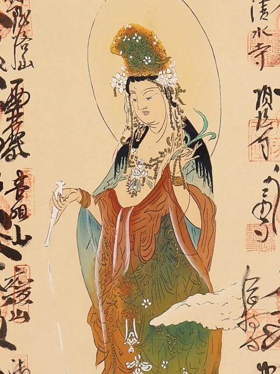 掛軸西国三十三ヶ所霊場御朱印集印譜仏画 絹本 無地箱付 掛け軸 掛軸西国三十三ヶ所霊場御朱印集印譜仏画 絹本 無地箱付 掛け軸
