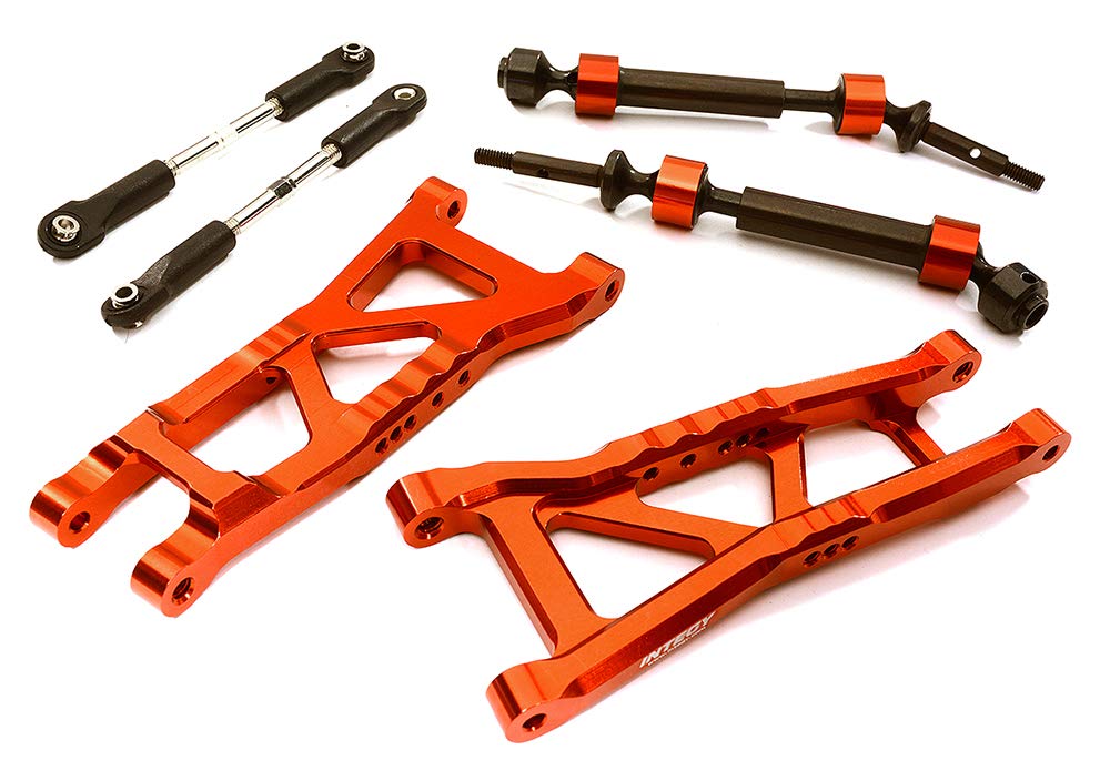 Integy RC Upgrades for Traxxas 2WD, Billet Extended Rear Suspension Kit+Driveshafts for Traxxas 1/10 Slash 2WD