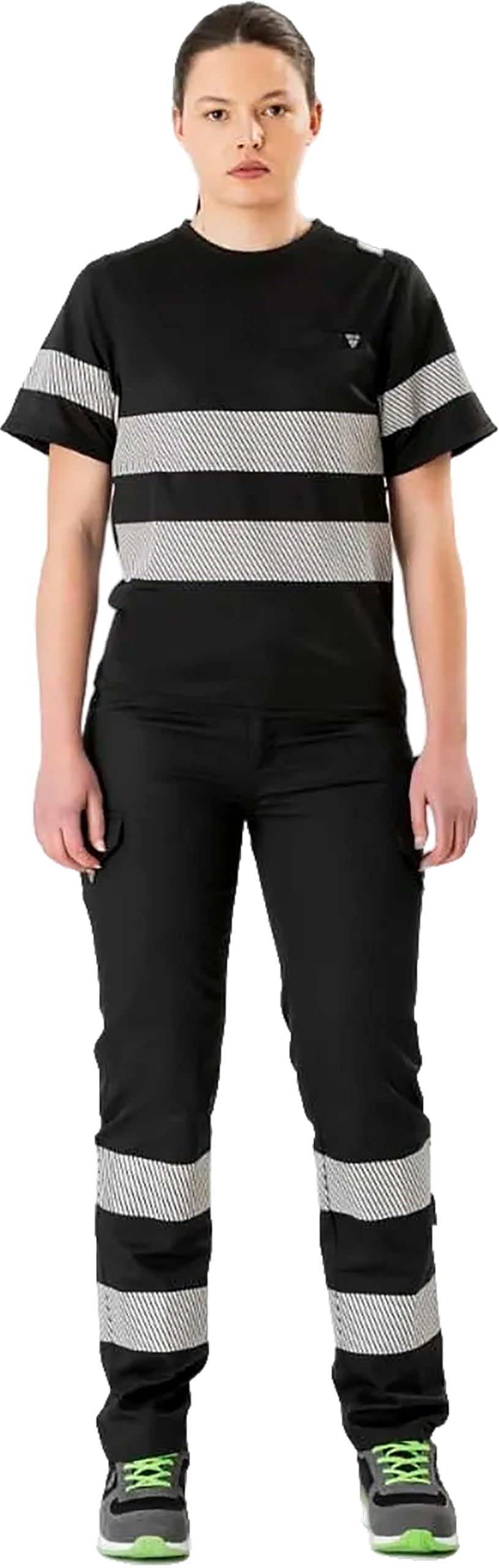 WORKTEAM Pantalón Alta Visibilidad Slim Fit de Trabajo, Cintas Reflectantes Segmentadas, Multibolsillos. Unisex