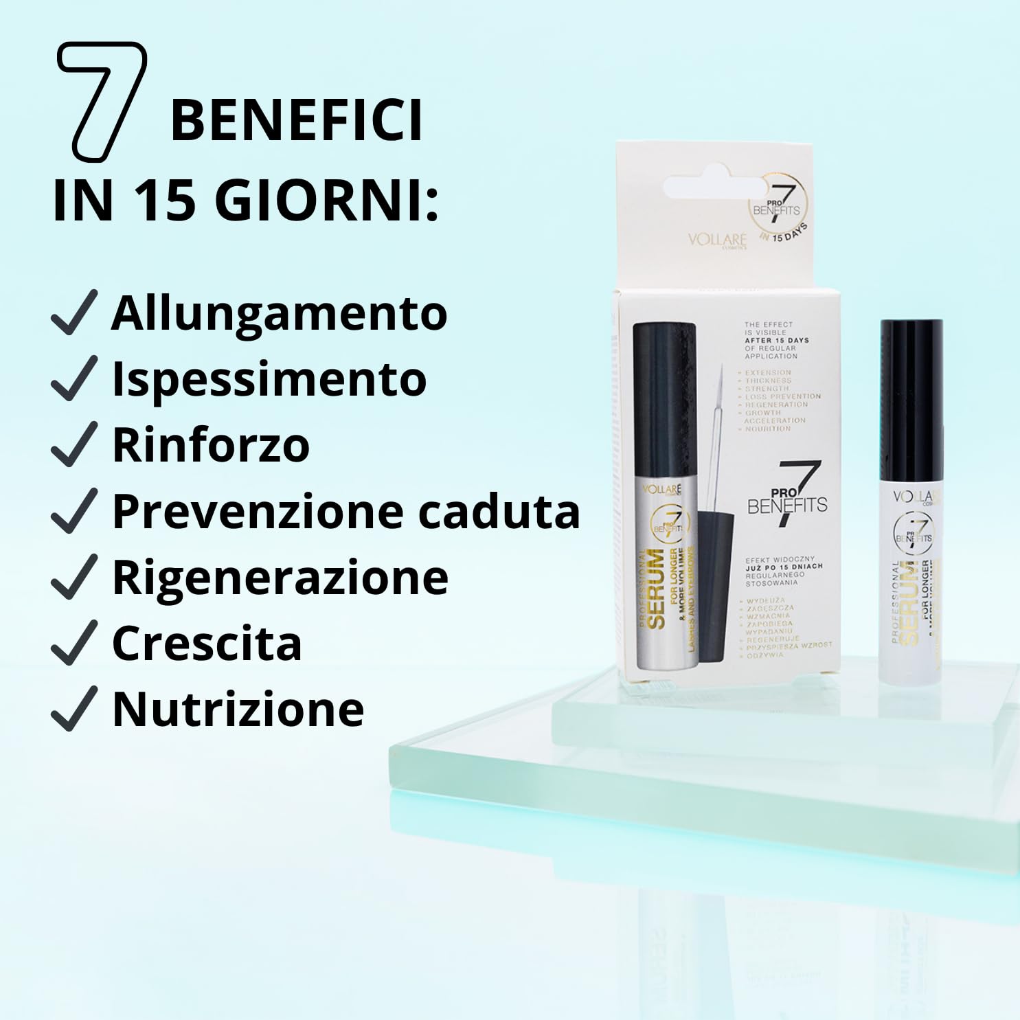 Siero Rinforzante Ciglia e Sopracciglia con WIDELASH™ – Allungante, Volumizzante, Nutriente – Ciglia Più Lunghe e Piene in 15 Giorni – Formula Professionale, 100% Efficace – 9 ml