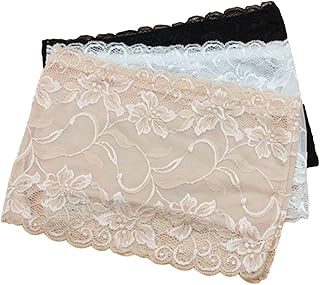 Amosfun 3pcs Women's Floral Lace Stretchy Strapless See Through Bandeau Tube Top with Bra-S