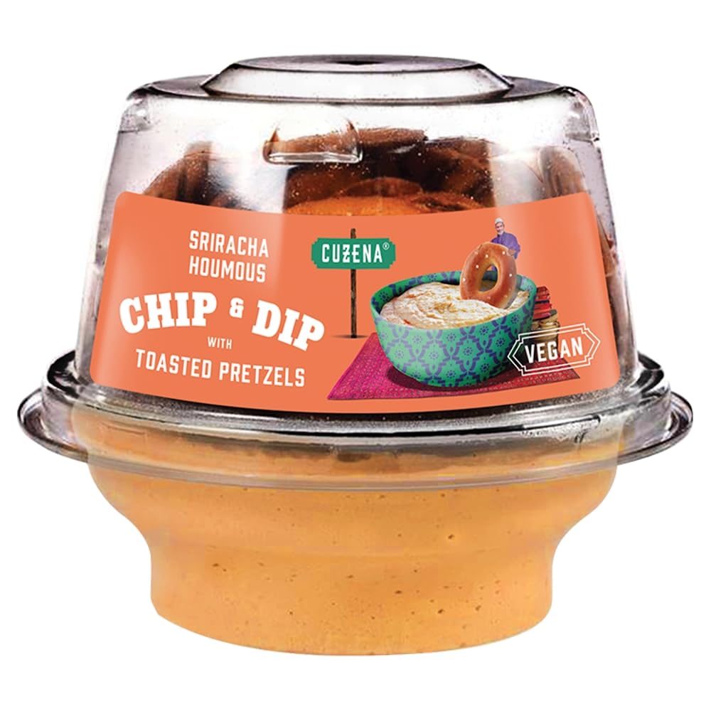Cuzena Sriracha Houmous Chip & Dip with Toasted Pretzels, 117g