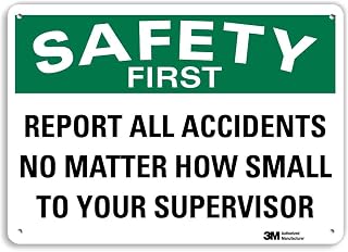 SmartSign “Safety First - Report All Accidents, No Matter How Small to Your Supervisor” Sign | 7" x 10" 3M Reflective Aluminum
