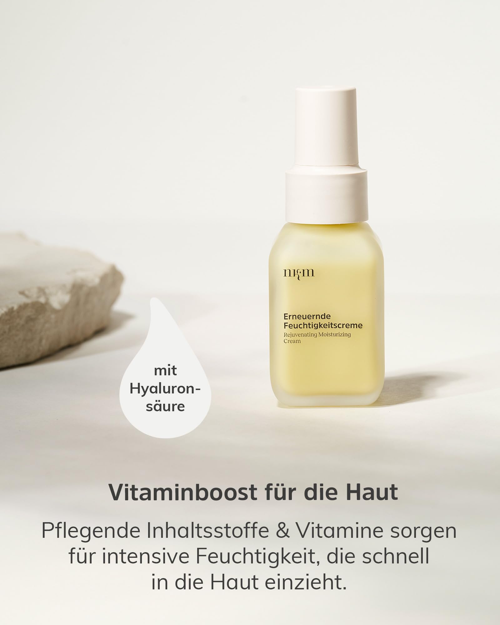 nkm Naturkosmetik München Crème hydratante régénérante – 50 ml – Fluide pour le visage à l'acide hyaluronique – Hydrate – Vegan – Pour tous les types de peau – Testé dermatologiquement