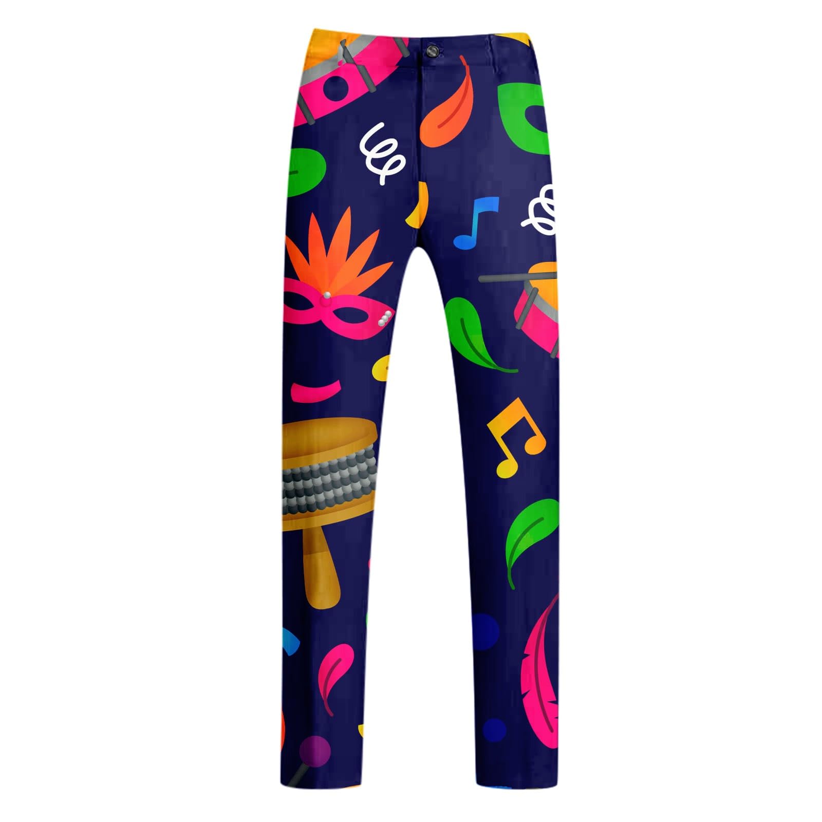 Anzug Herren Lustiger Masken Drucken Faschingskostüme Bunte Funky Suit Einreihiger Blazer und Hose Klassisch Smoking Anzüge Festliches Party Mardi Gras Karneval Kostüm
