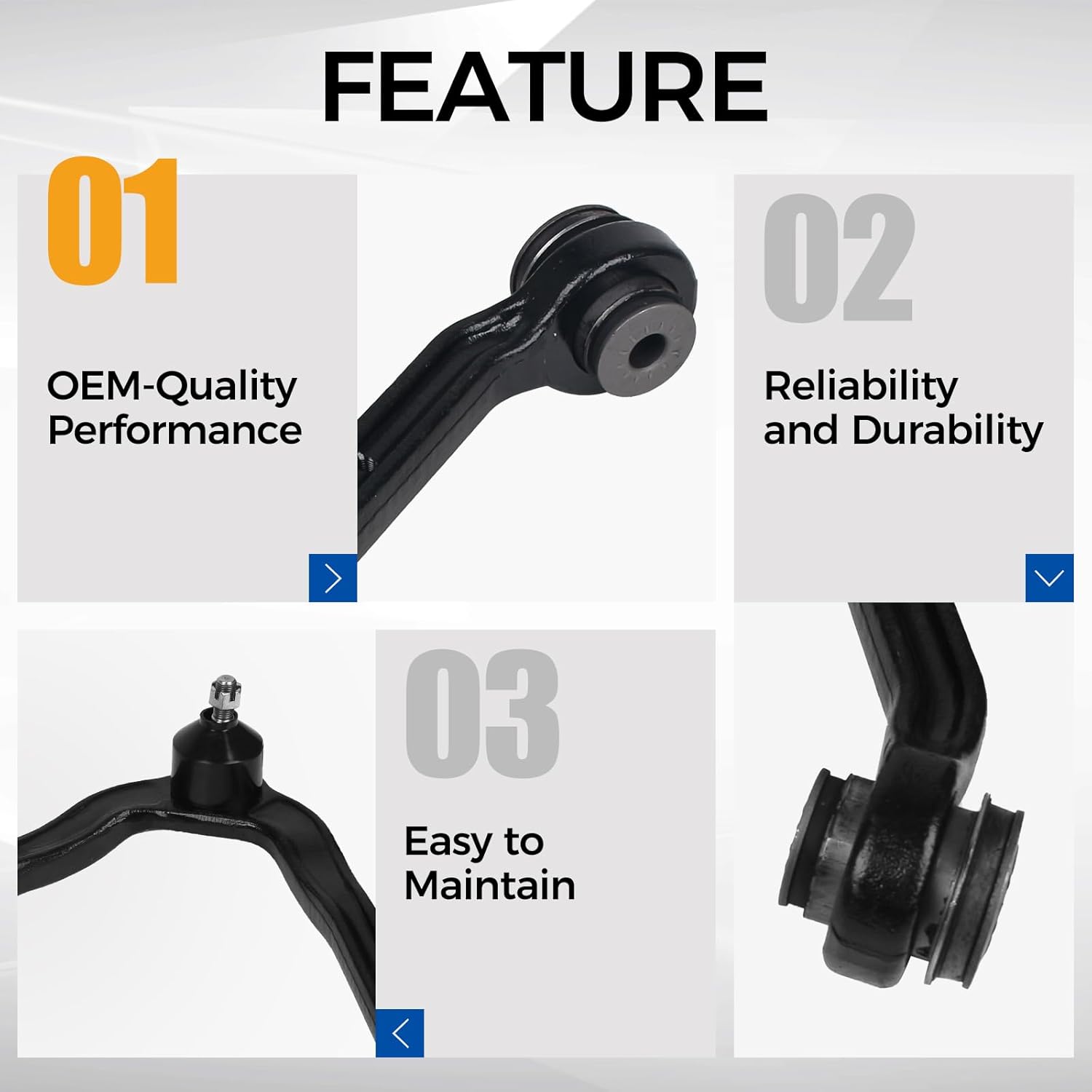 MACEL 13SET RK80942 4WD Front Upper Control Arms Kit Fit for 02-06 Cadillac Escalade, EXT, Chevy Avalanche 1500, 03-06 ESV, 99-06 GMC Sierra 1500, 00-06 Yukon, XL 1500,Suburban 1500, Tahoe