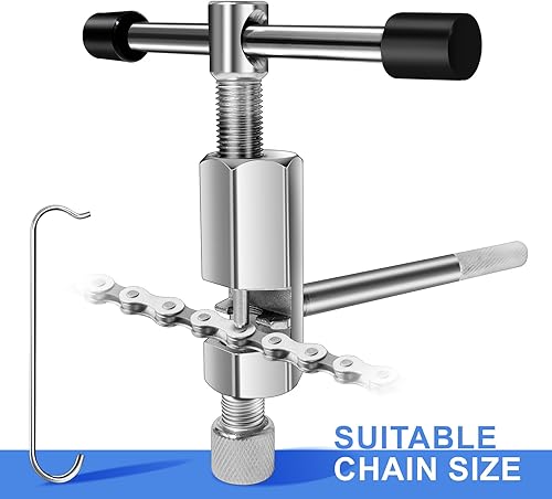 Miniatura 4 de Kit de reparación de bicicleta con mini bomba de 120 PSI, multiherramienta 16 en 1, herramienta de cadena, palancas de neumáticos y parches sin