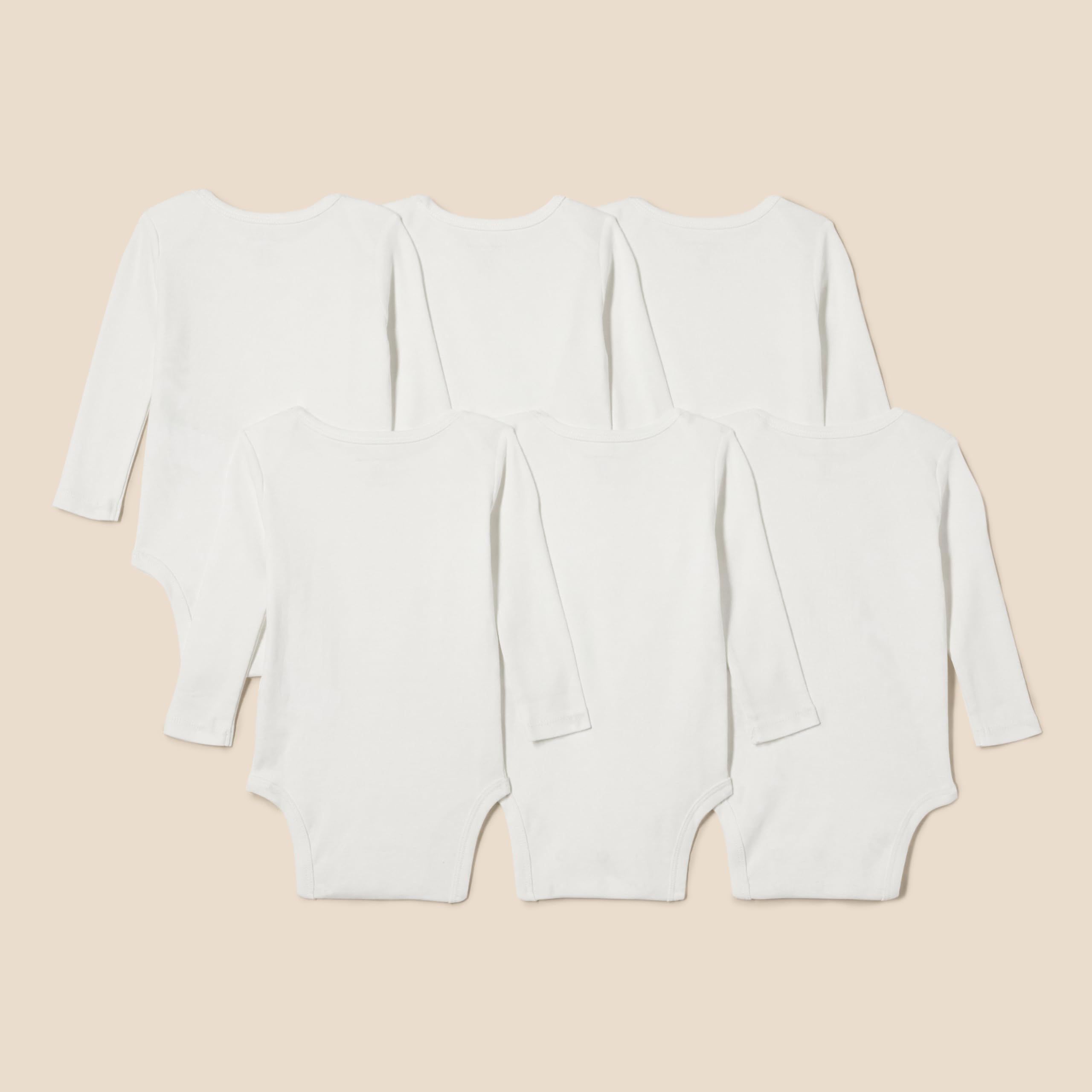 Amazon Essentials Body a Maniche Lunghe, Pacco da 6