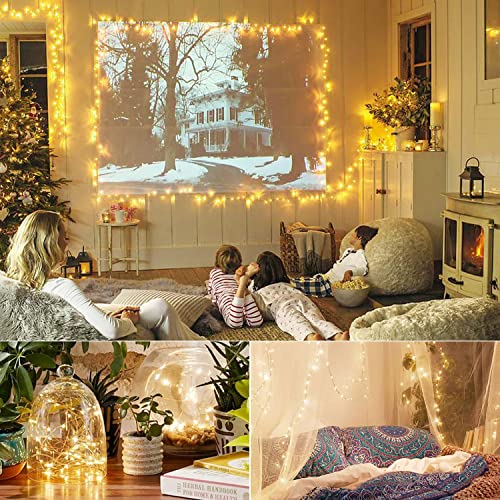 Image of LTETTES | 10M 100 LED Copper String Lights | IP65 Waterproof Warm White Fairy Lights | 5V USB Powered Decorative Copper Wire for Indoor & Outdoor Decoration