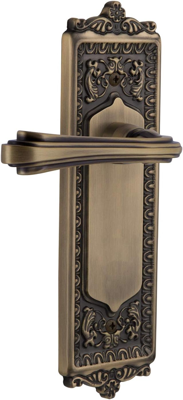 Nostalgic Warehouse Egg & Dart Plate Double Dummy Fleur Lever in Polished Brass