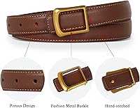 Vista 431 de Cinturón de cuero clásico con hebilla de metal para mujer con vestido de jeans Aah-negro-clásico