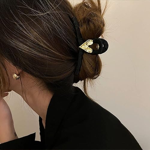 Pinzas para el cabello del día de San Valentín diseño exquisito clip grande de metal negro para cabello grueso accesorios para el cabello pinzas de