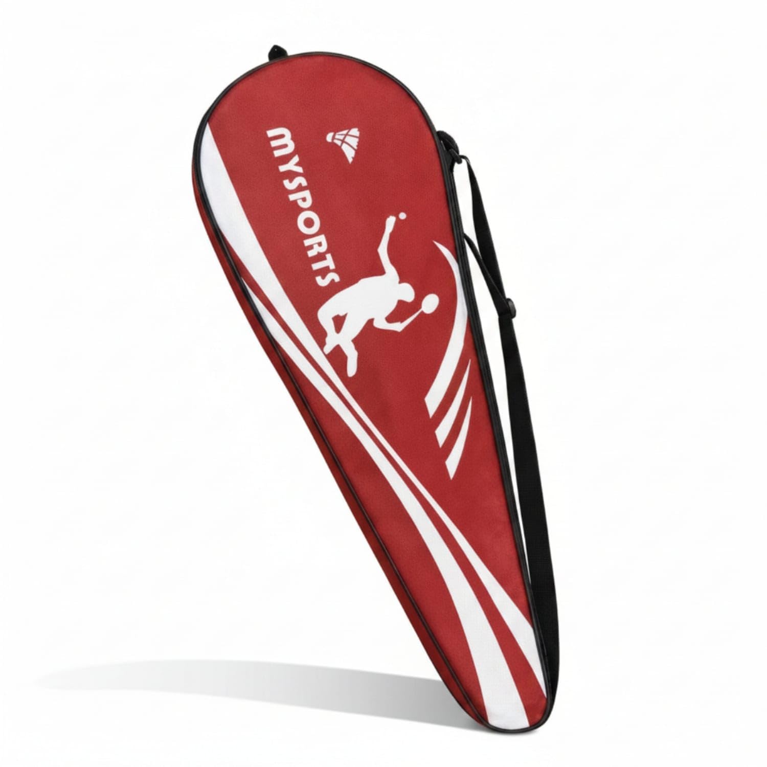 Single Shoulder Strap Badminton Racket Bag Slim 009 Cover Red | Capacity Carrying Style Construction Closure Finish Red 009 Cover-image-26