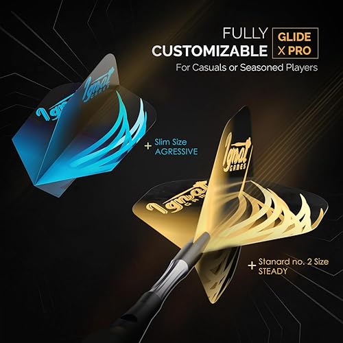 Miniatura 4 de IgnatGames Juego de dardos de punta de acero, paquete de 3612 dardos de latón con estuche exquisito, ejes de aluminio, 2 juegos de vuelos,