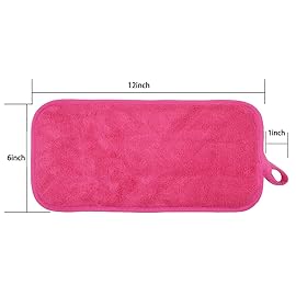 BloomSesame Makeup Remover Cloths for Face, Eye, Lips - Reusable Makeup Remover Pads Soft Microfiber Facial Cleansing Cloths 6 x 12 inch 6 Pack (Dark Pink)