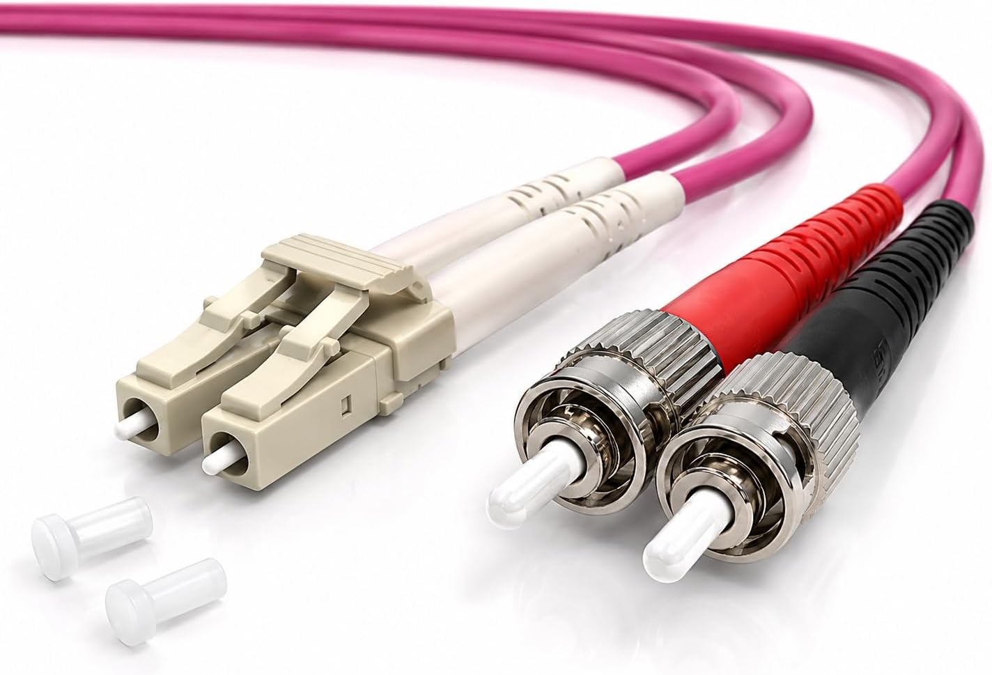 1aTTack.de 1 x Патч-кабель OM4 LWL DX LC/UPC 10 м - ST/UPC MM MULTIMODAL - ширина 50/125 мкм, фиолетовый