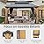 12x14ft Hardtop Gazebo - Durable Cedar Wood Frame with Steel Roof - Outdoor Glass Outdoor Canopy with Curtains and Netting - Brown