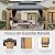 FEMICON Spacious 12'x14' Hardtop Gazebo with Cedar Wood Frame & Steel Double Roof, Backyard Relaxation, Brown
