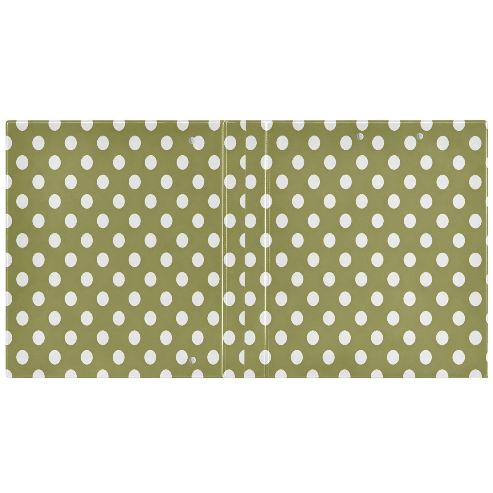 Raccoglitore con anelli a D con copertina rigida, verde oliva a pois