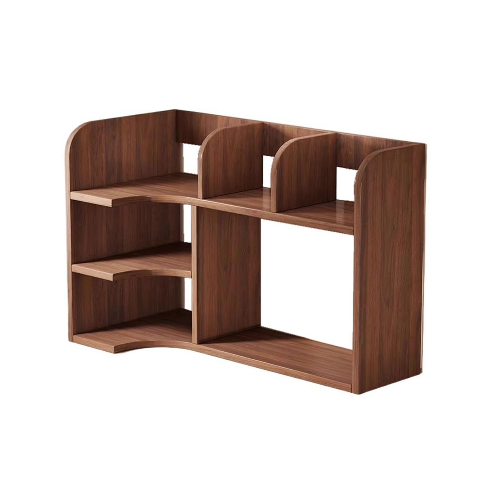 Zhaoj24-05 Bookcase Large Capacity Open Bookshelf Multi-layer Corner Retro Storage Rack for Office Home