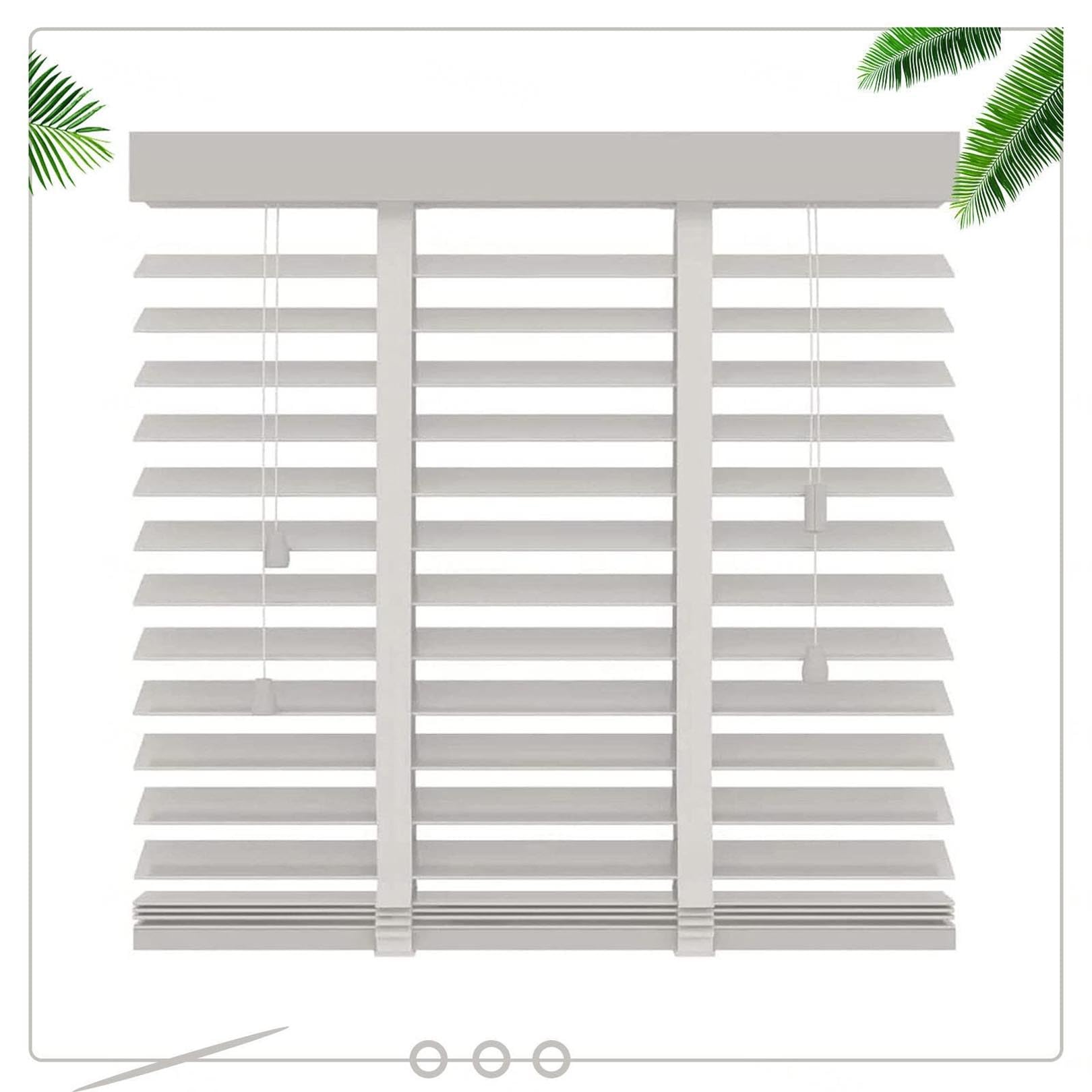 Veneziane in Legno massello Veneziane Bianche in Legno, veneziane Orizzontali, Stecche da 50 mm, persiane oscuranti con Isolamento Termico, Tende Facili da Montare (Dimensioni: 50x150 cm/20x