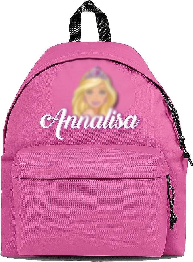 SIRENETTA Zaino Personalizzato Per Bambini Con Nome, In Nylon, 40x30x14 Cm, Per Scuola Elementare, Trekking E Gite, Personalizzazione Inclusa