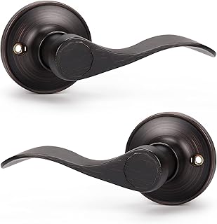 KNOBWELL 1 Pack Dummy Door Handle Lever Door Handle - Leversets for Closets/Hallway with a Oil Rubbed Bronze Finish, Levers for Both Left and Right Handed Doors