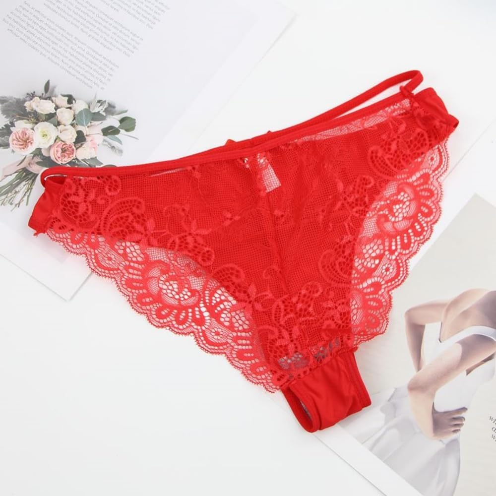 Plus Size Women's Breathable Lace Bra and Panty Set Underwire Bra - Image 4