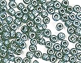 Glasstein, rund, glänzend, metallisch, blau, 2,3 mm, 10/0, 500 g.
