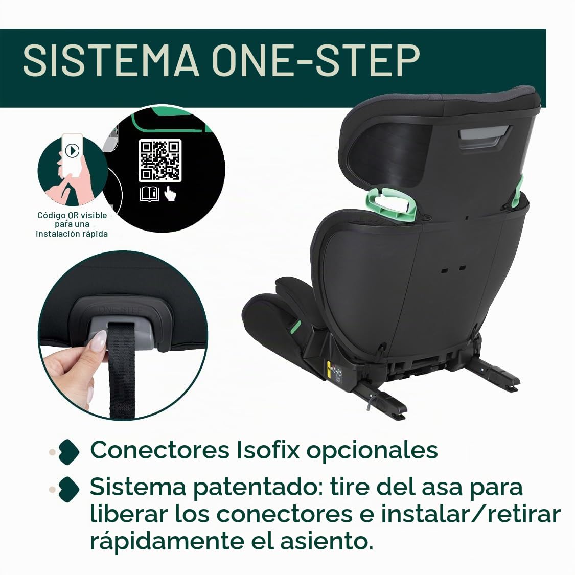 Chicco, Quizy i-Size, Silla de Coche para Niños 3-12 Años (100-150 cm), Instalación Fácil con Sistema Isofix, Reclinable, Ajustable en Altura, con Reposabrazos Acolchados y Asiento Cómodo, Negro