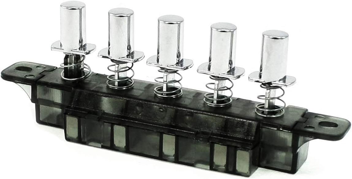 COMOK MQ22-5B AC 250V 4 Amp 5 Pushbutton Piano Type Key Board Switch for Range Hood, 135mm Long