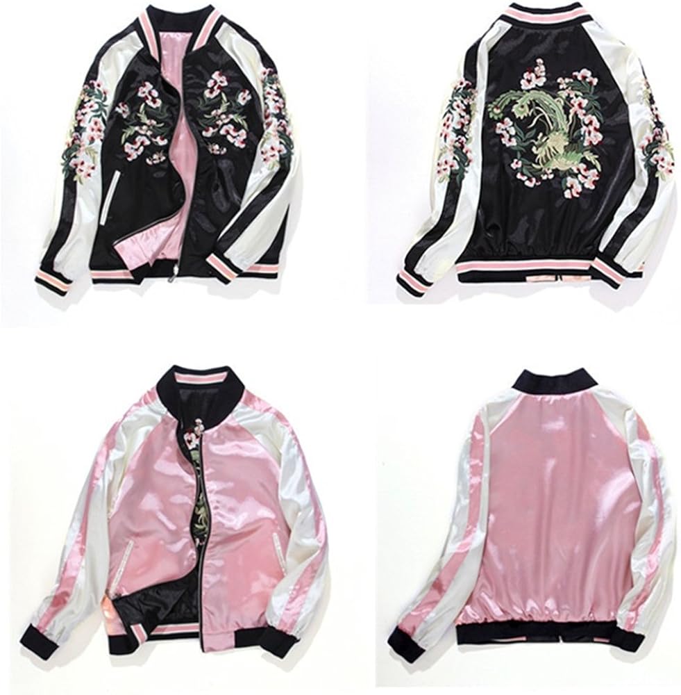 Sspec 桜 錦鯉刺繍マーク スカジャン リバーシブル 横須賀ファッション 野球服 男女兼用 防寒 保温 L 超美品の