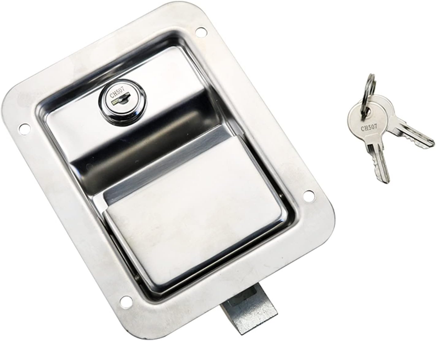 Truck Accessories Tool Box Lock 304 Stainless Steel Mirror-Polished Container Door Lock 1Pcs (Color : No Lock Cylinder)