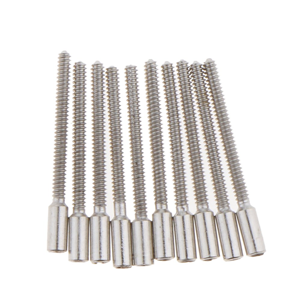 Kbolae Unisex Silver 10 Pcs Stem Extensions Extenders Watch Repair For Stems 0.9Mm Thread