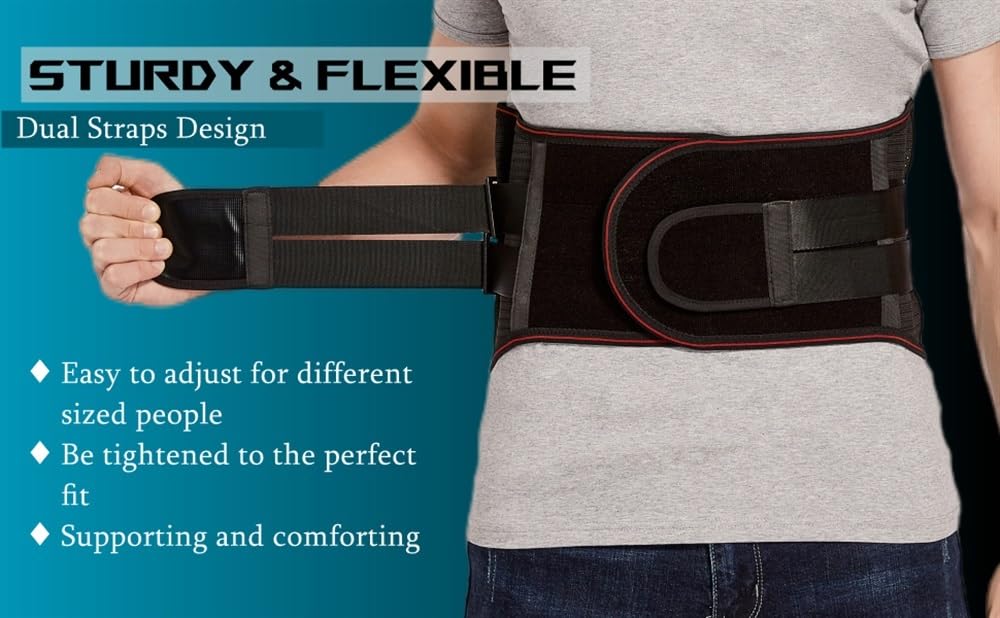 Cinturón para Hombres y Mujeres, Faja Lumbar para aliviar el Dolor, Banda de descompresión Lumbar Transpirable para Levantamiento de Pesas, Trabajo y Hernia discal.
