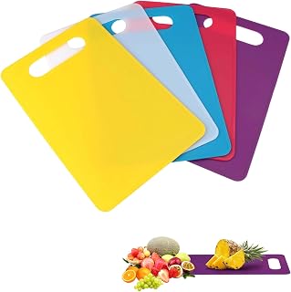 5 Pieces Plastic Cutting Board, 29 cm x 19 cm, BPA-Free, Dishwasher Safe, Cutting Board for Meat, Vegetables, Fruit