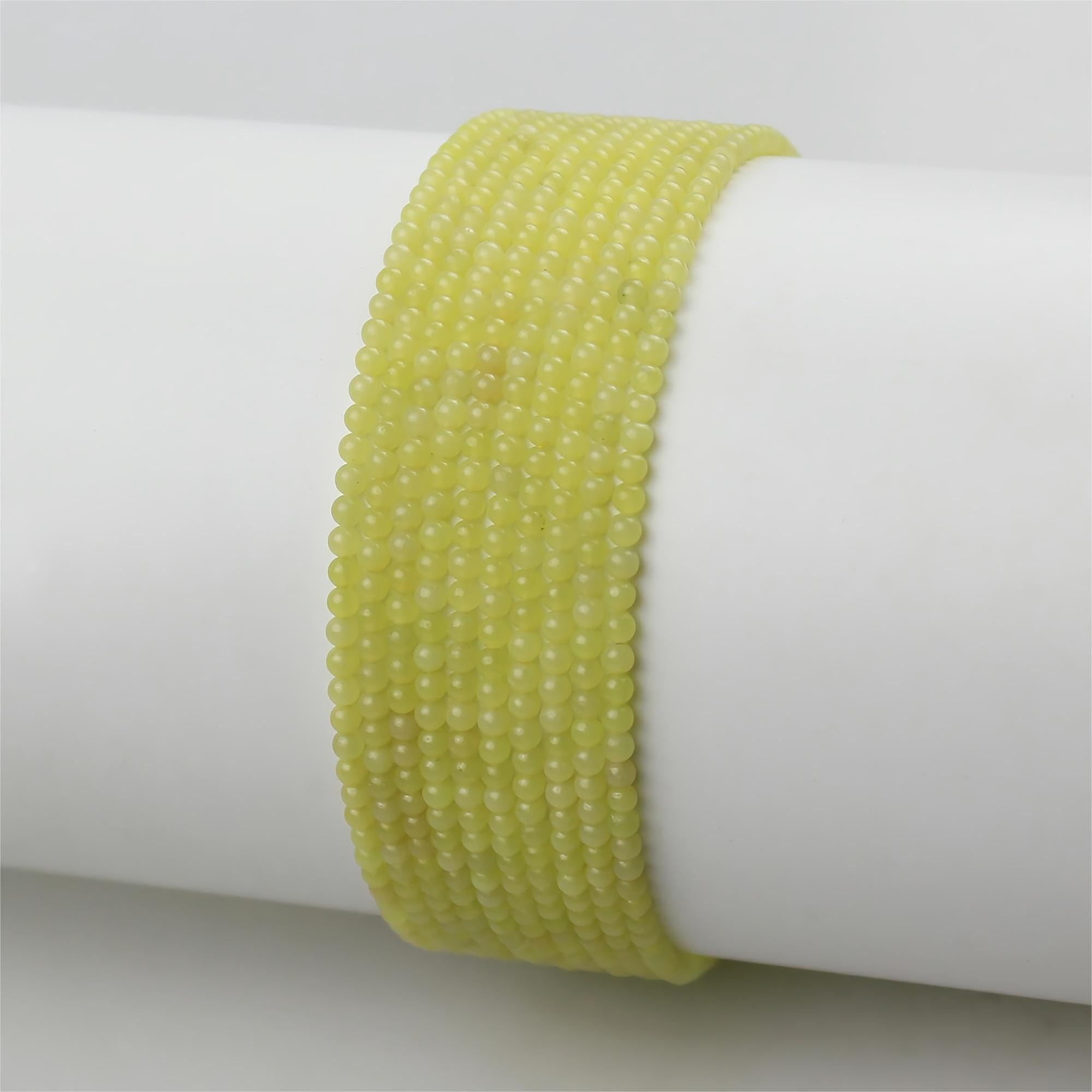 Perles Spacers En Jade Citron Naturel - Forme Rondelle - Taille 2mm Et 3mm - Fait Main - Neuf Avec étiquette