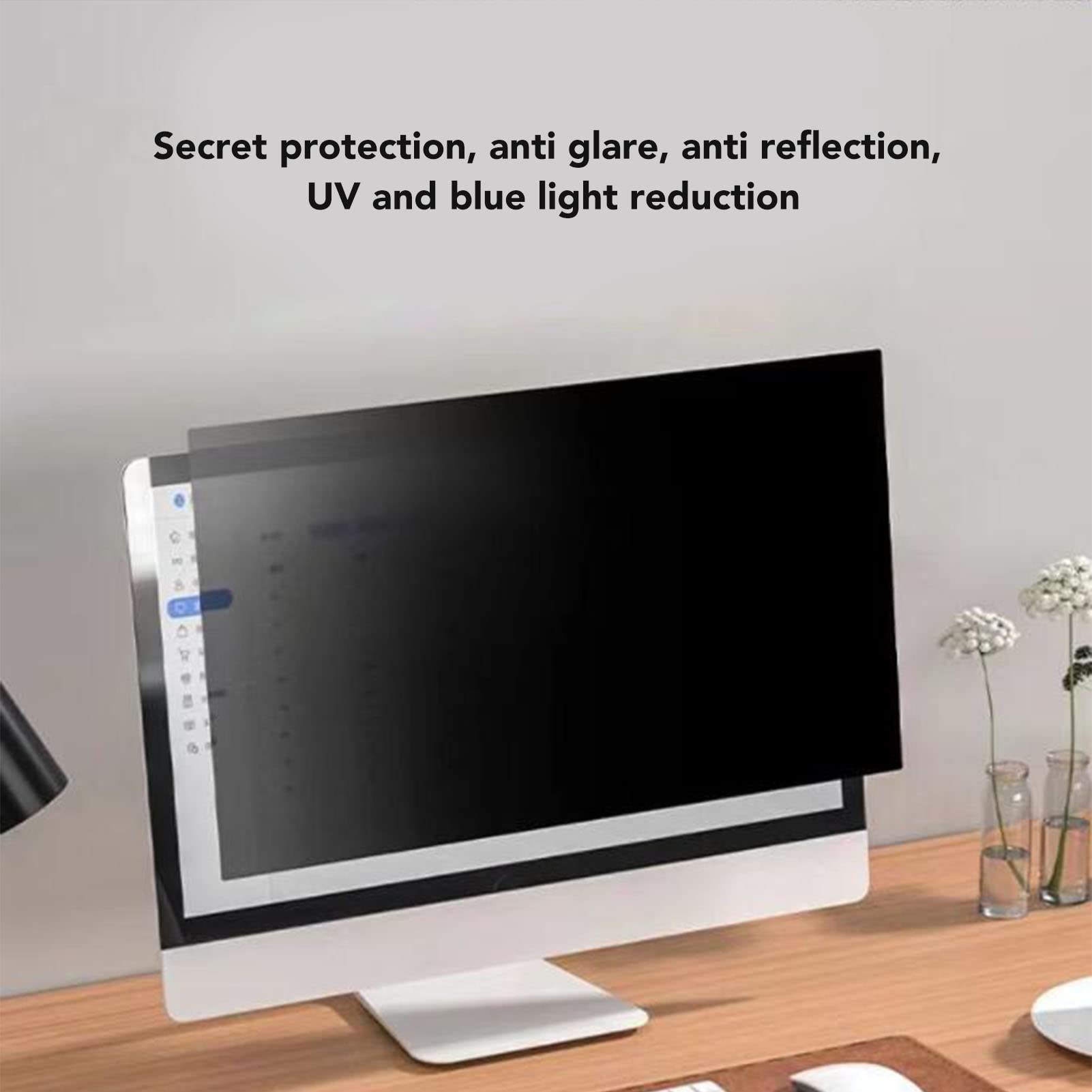Zunate Protector de Pantalla Antiarañazos Antideslumbrante de 21,6 Pulgadas, Filtro de Pantalla de Privacidad de Ordenador 16:10 con ángulo de Visión de 30 a 60 °