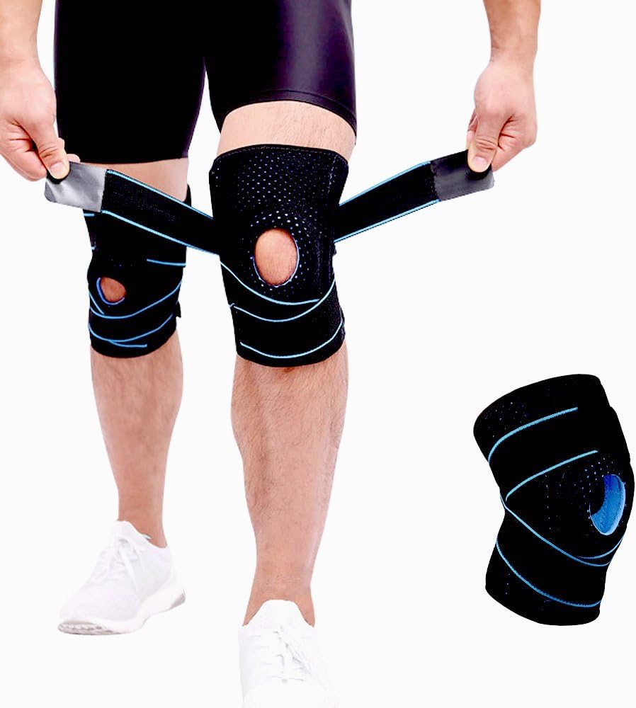 Knee brace for arthritis,ACL and meniscus tear,Open-Patella Stabiliser, Adjustable Brace,Best knee pad support for Sports Injury Rehabilitation & Protection against re-injury (Single)