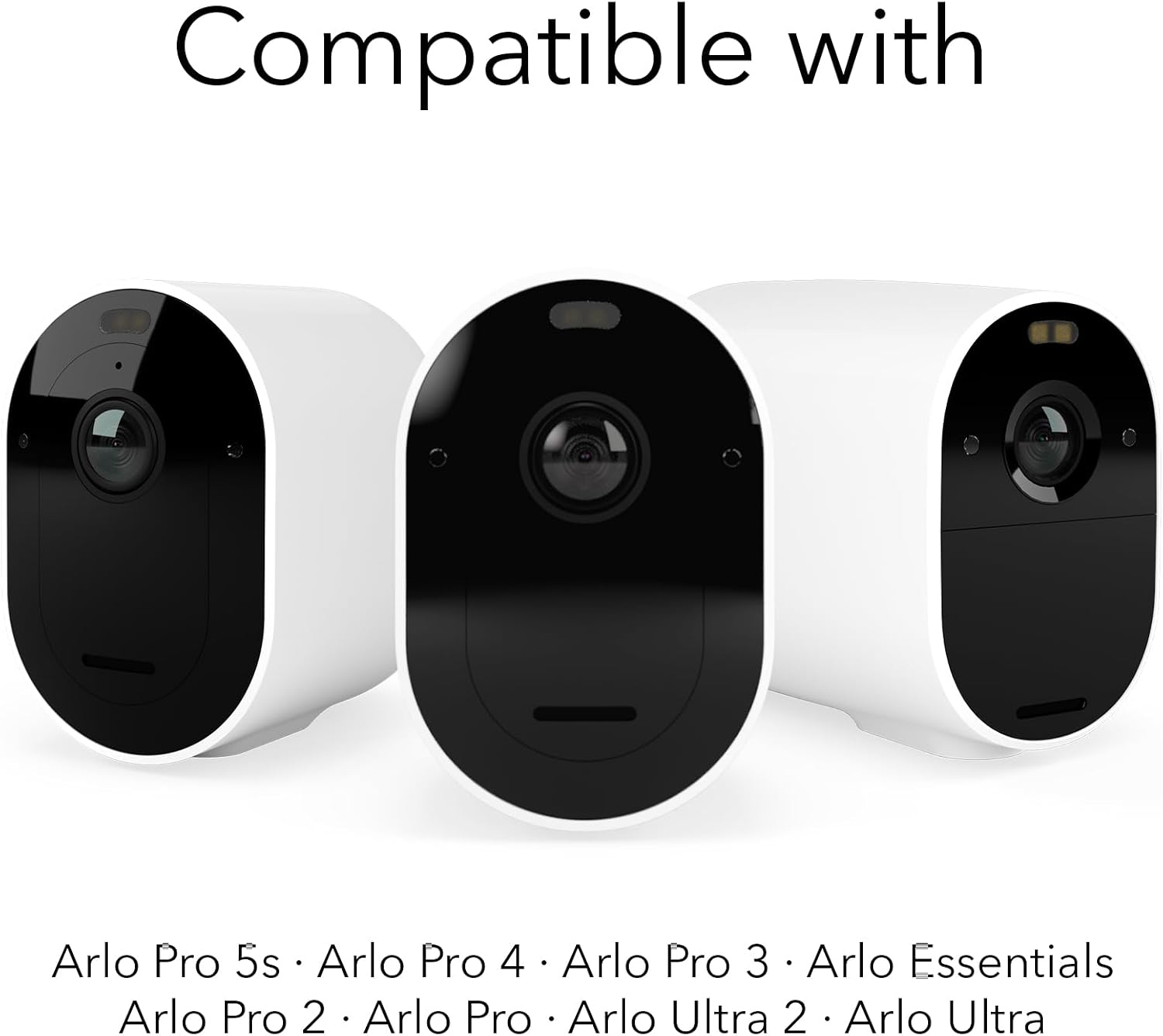 Wasserstein Adjustable Indoor/Outdoor Security Metal Wall Mount Compatible w/Arlo Pro/Pro 2/Pro 3/Pro 4/Pro 5/Ultra/Ultra 2, Wyze Cam Outdoor, Wyze Cam V3 & Ring Stick Up Cam Battery (2 Pack, White)