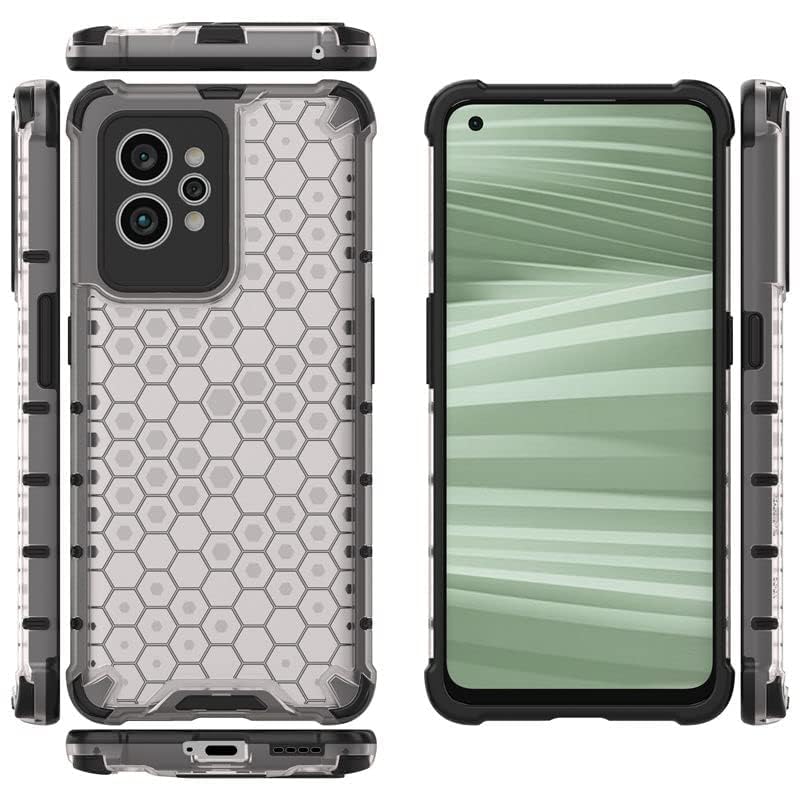 Image of Lustree TPU Honey Comb Armor Shock Proof Back Cover for for Realme GT2 Pro (Transparent)