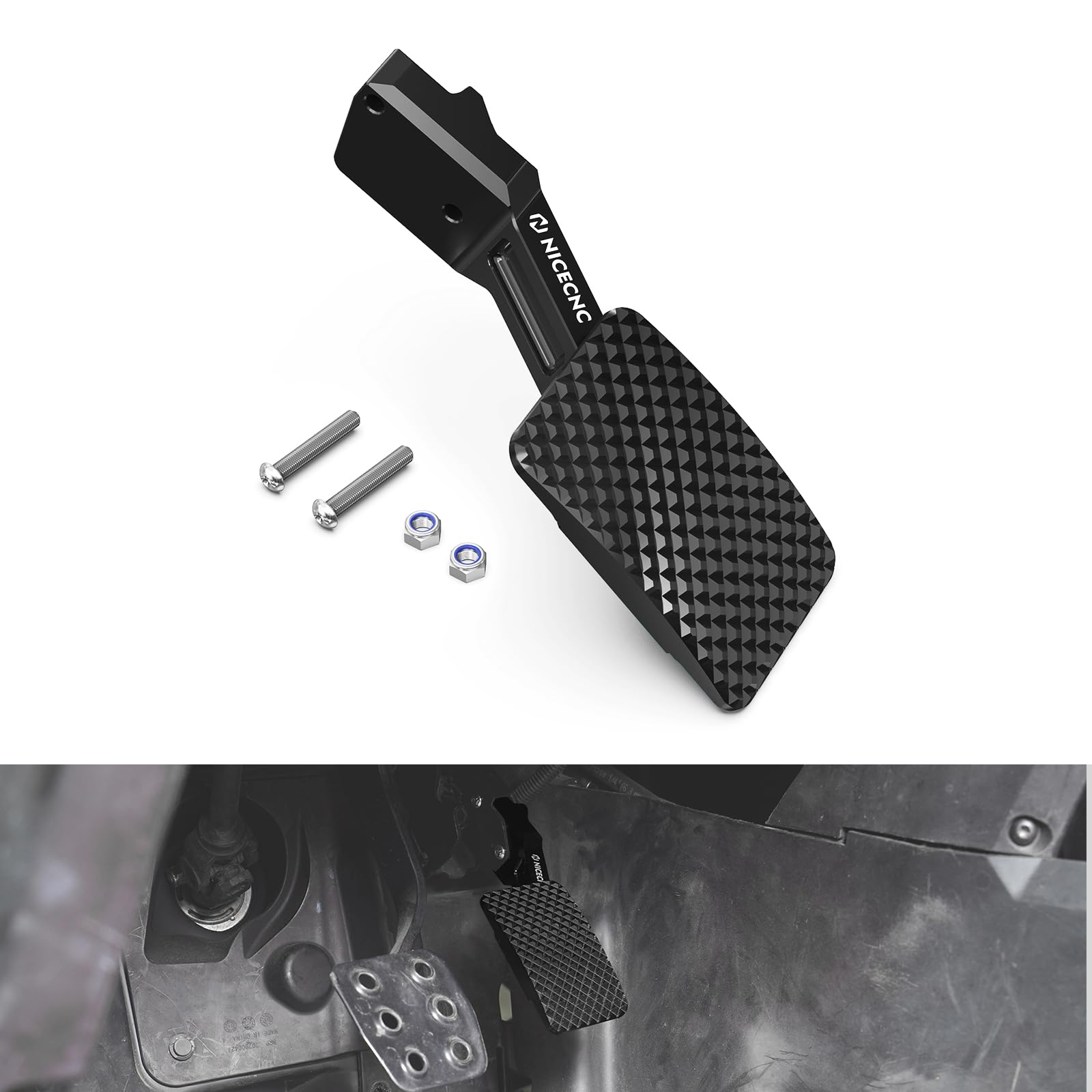NICECNC Extensión de Pedal del Acelerador X3 Negro de Aluminio Compatible con Can-Am Maverick X3 RR 4x4 RS Turbo DPS 2022 2023, Maverick X3 MAX RR 4x4 RS Turbo DPS 2022 2023, Extensor de Pedal de